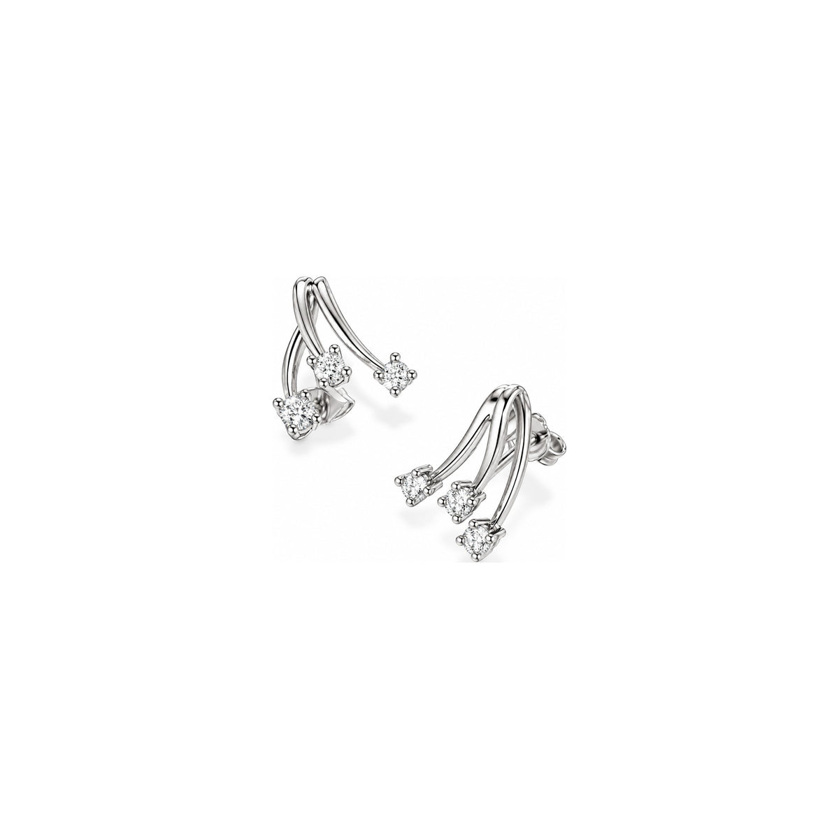 Orecchini Trilogy Rami con Diamanti Naturali in Oro 18kt