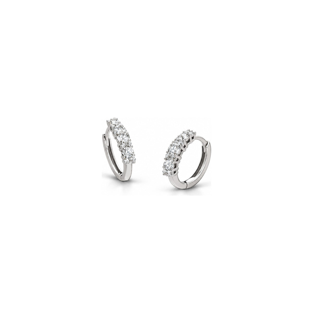 Orecchini Trilogy Cerchio con Diamanti Naturali in Oro 18kt