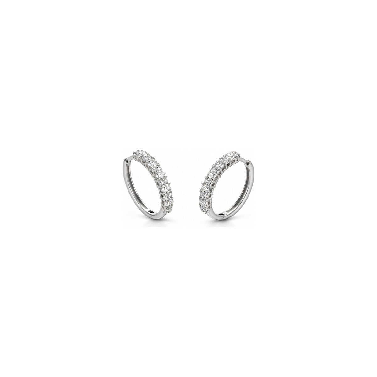 Orecchini Cerchio Pavé con Diamanti Naturali in Oro 18kt
