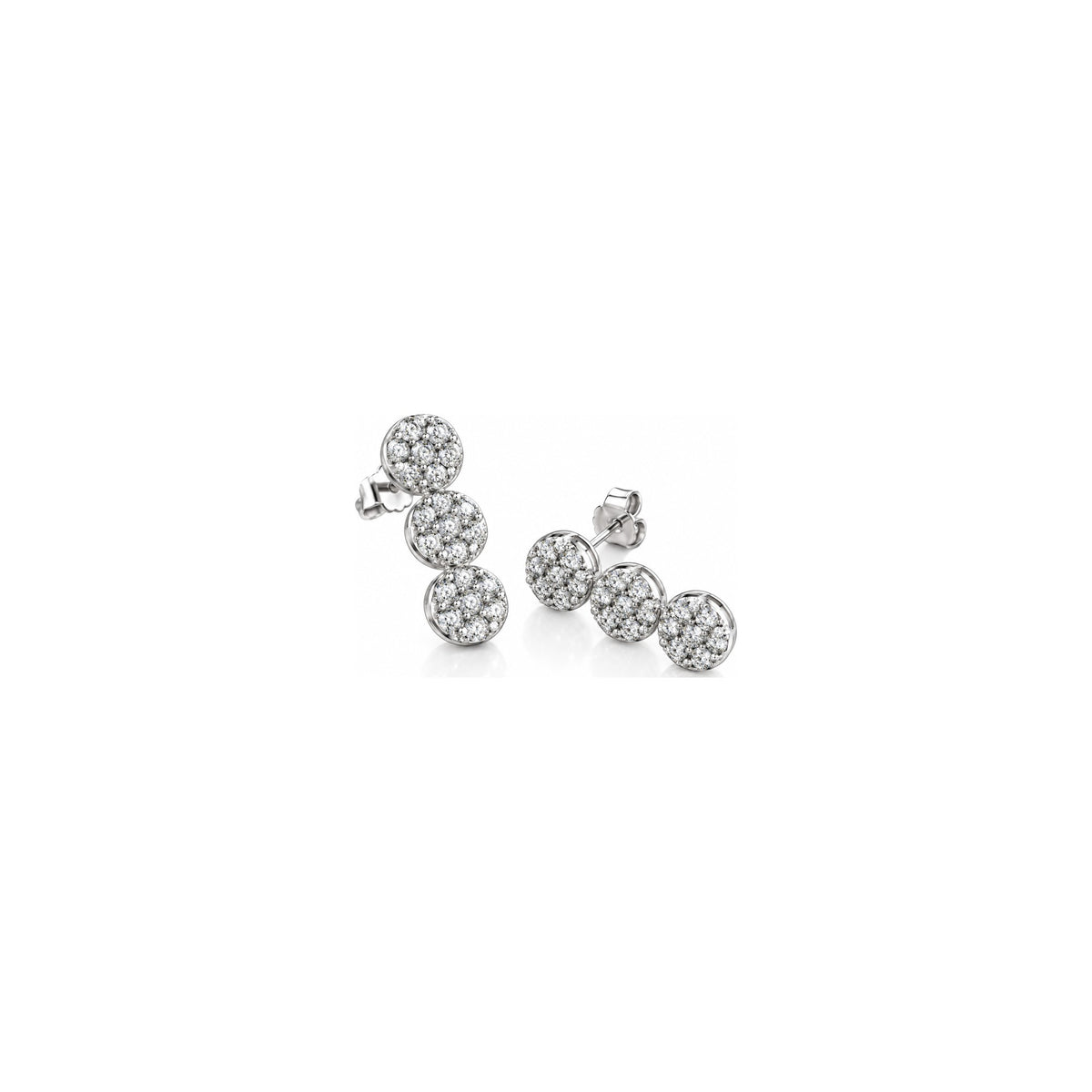 Orecchini Trilogy Illusion Pavé con Diamanti Naturali in Oro 18kt