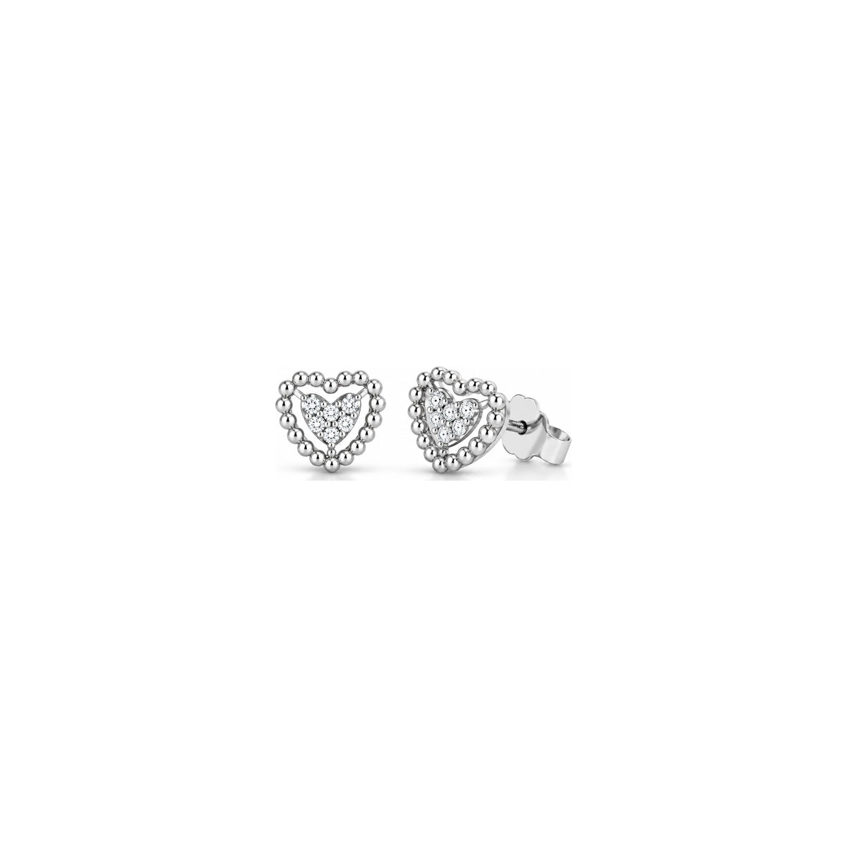 Orecchini Stella Perlinata con Diamanti Naturali e Zaffiro in Oro 18kt