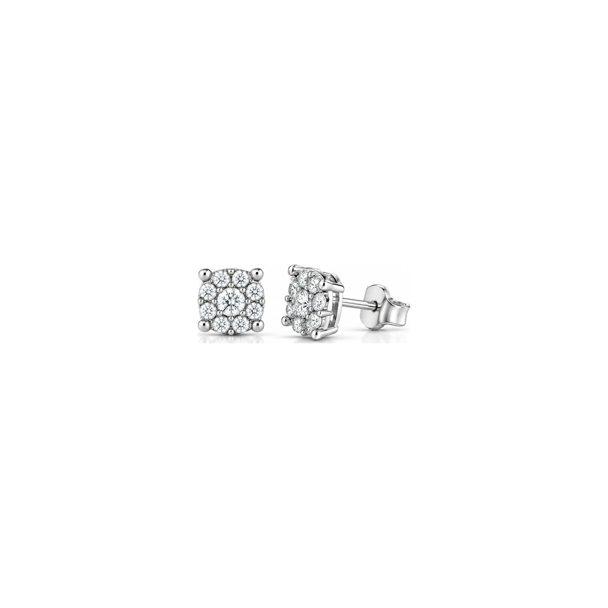 Pendientes Focus con Diamantes Naturales Oro Blanco 18kt AuriA