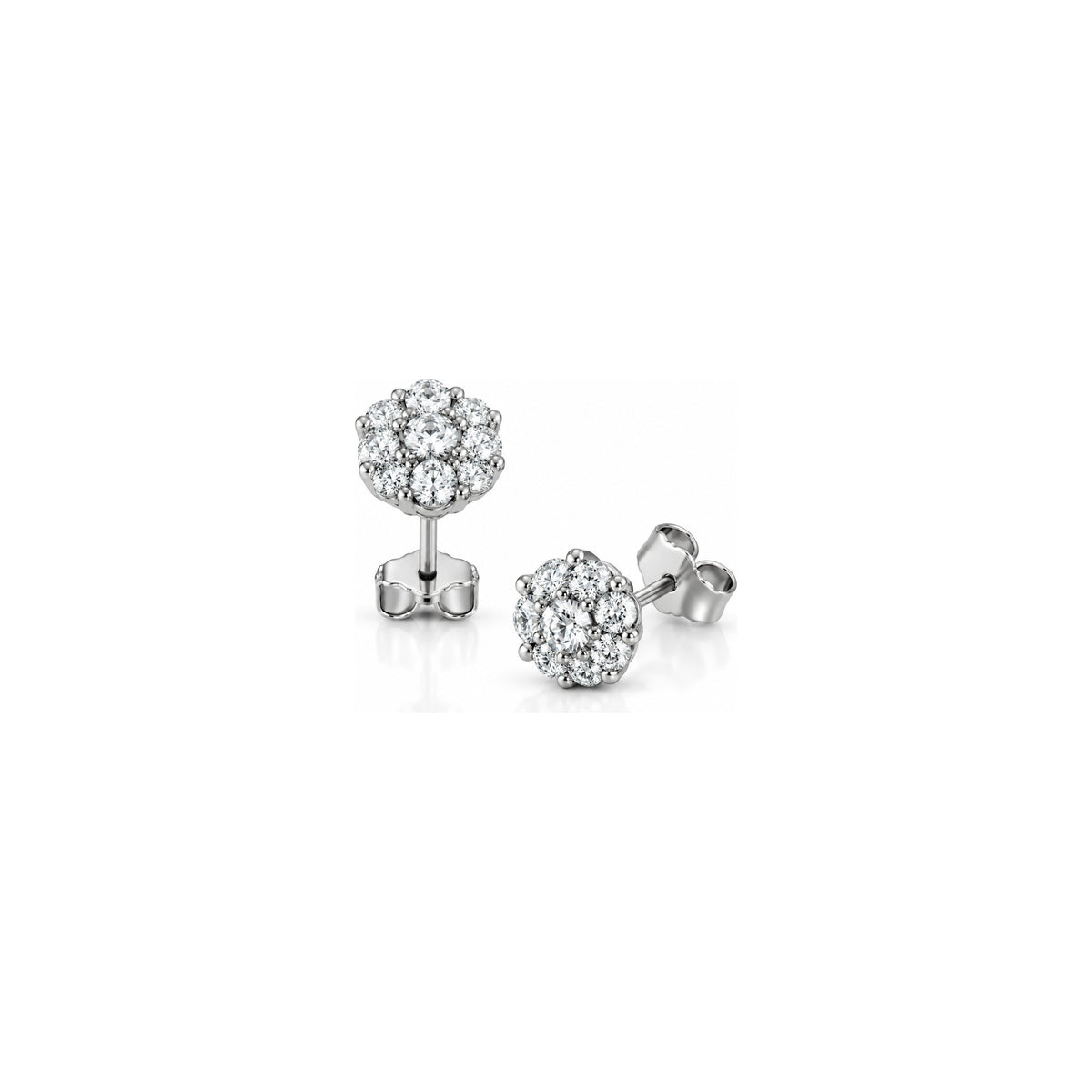 Orecchini Fiore Illusion con Diamanti Naturali in Oro 18kt