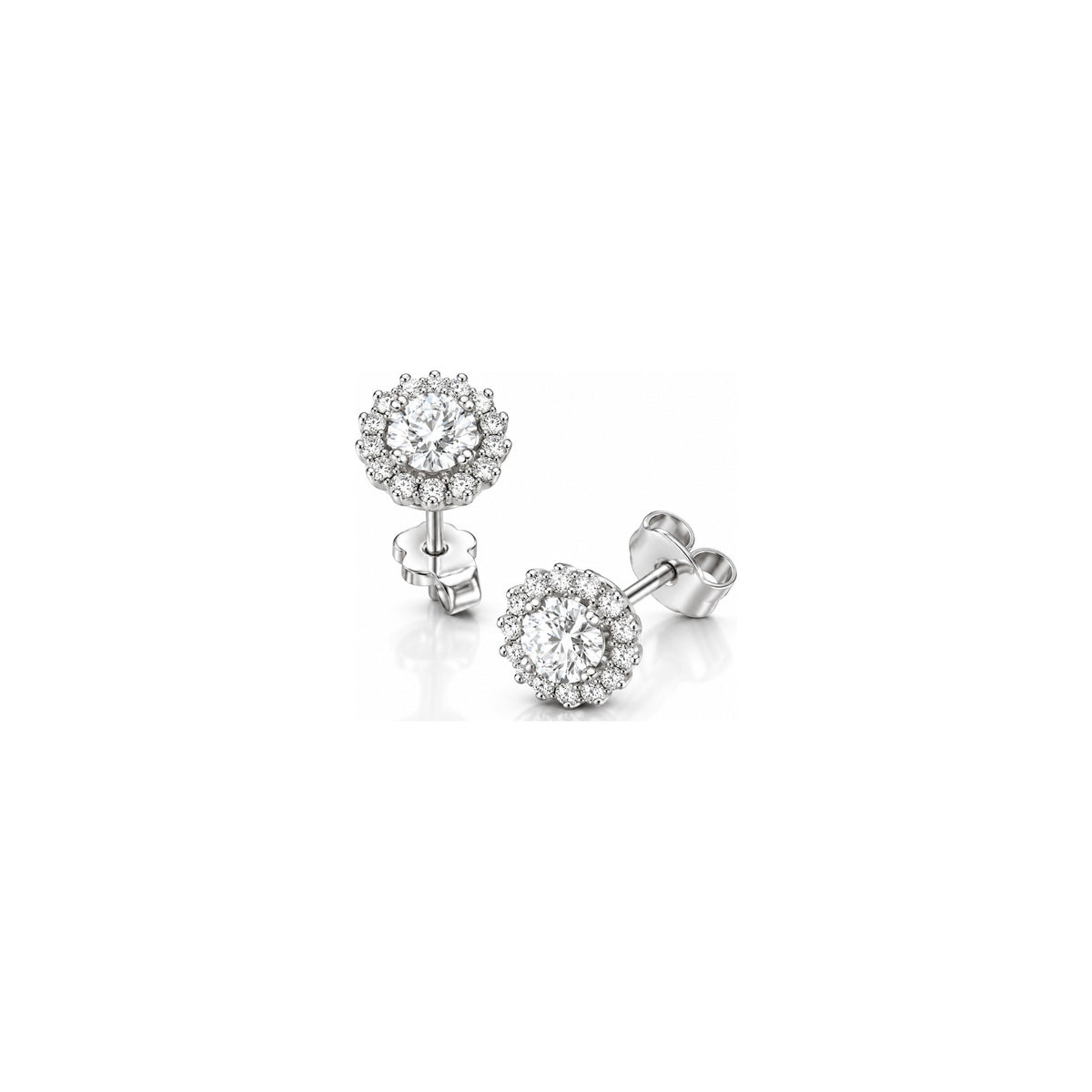 Pendientes Flower Bianca con diamantes naturales oro blanco 18kt AuriA