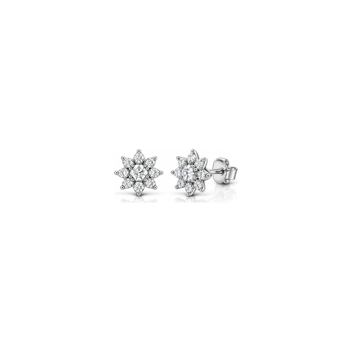 Pendientes Fire con Diamantes Naturales Oro Blanco 18kt AuriA