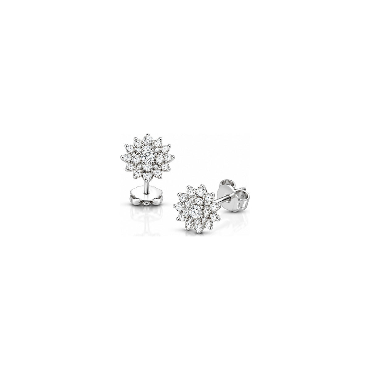 Orecchini Fiore Stellato con Diamanti Naturali in Oro 18kt