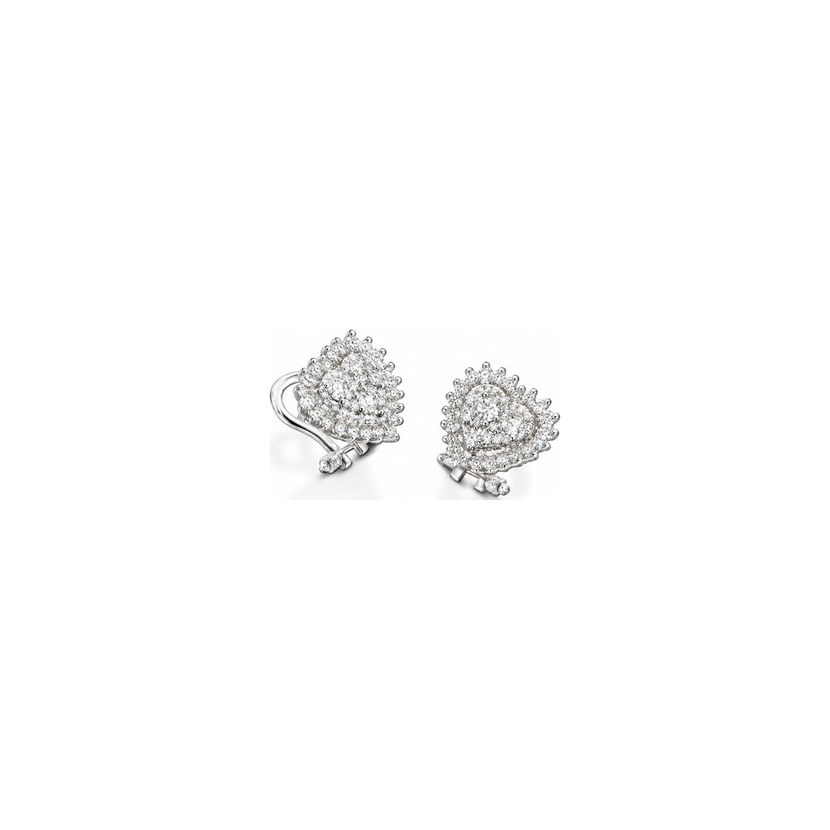 Orecchini Cuore Pavé con Diamanti Naturali in Oro 18kt