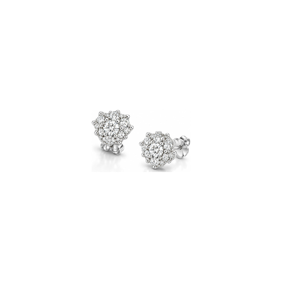Orecchini Fiocco di Neve Piccolo con Diamanti Naturali in Oro 18kt