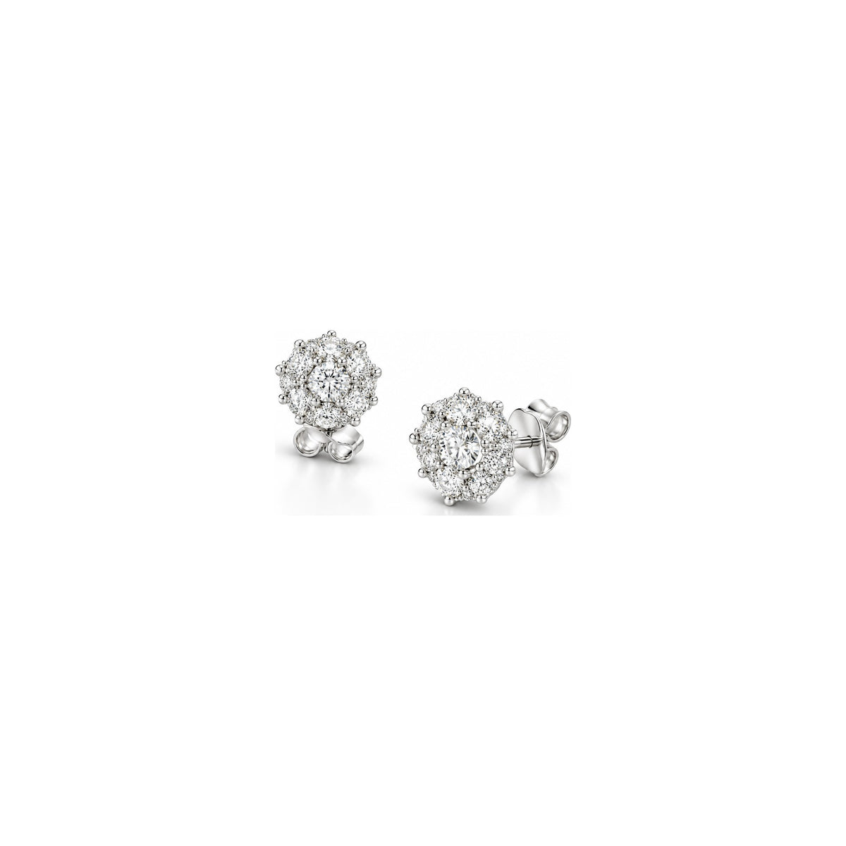 Orecchini Fiocco di Neve Medio con Diamanti Naturali in Oro 18kt