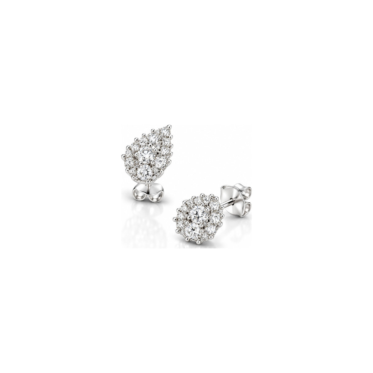 Orecchini Goccia Pavé con Diamanti Naturali in Oro 18kt