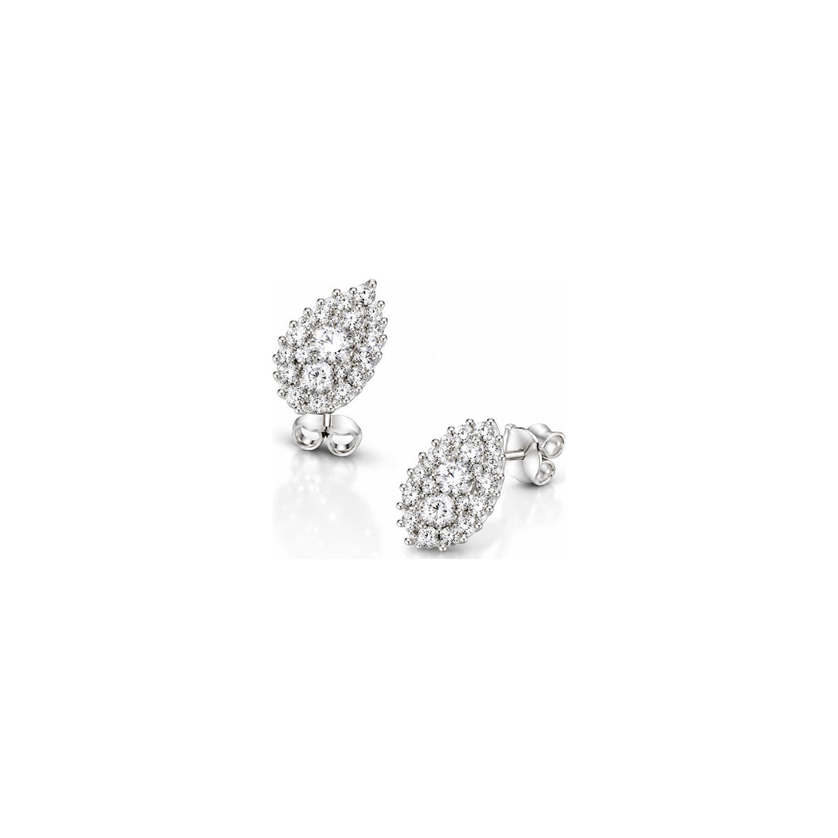 Orecchini Navette Pavé con Diamanti Naturali in Oro 18kt