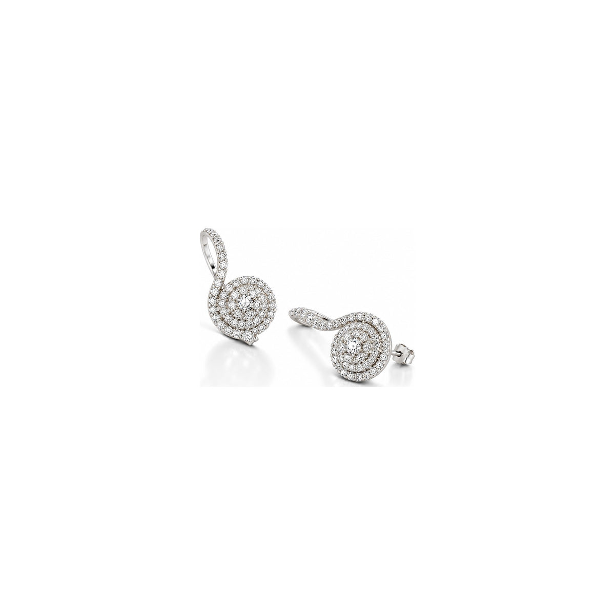 Orecchini Spirale Pavé con Diamanti Naturali in Oro 18kt