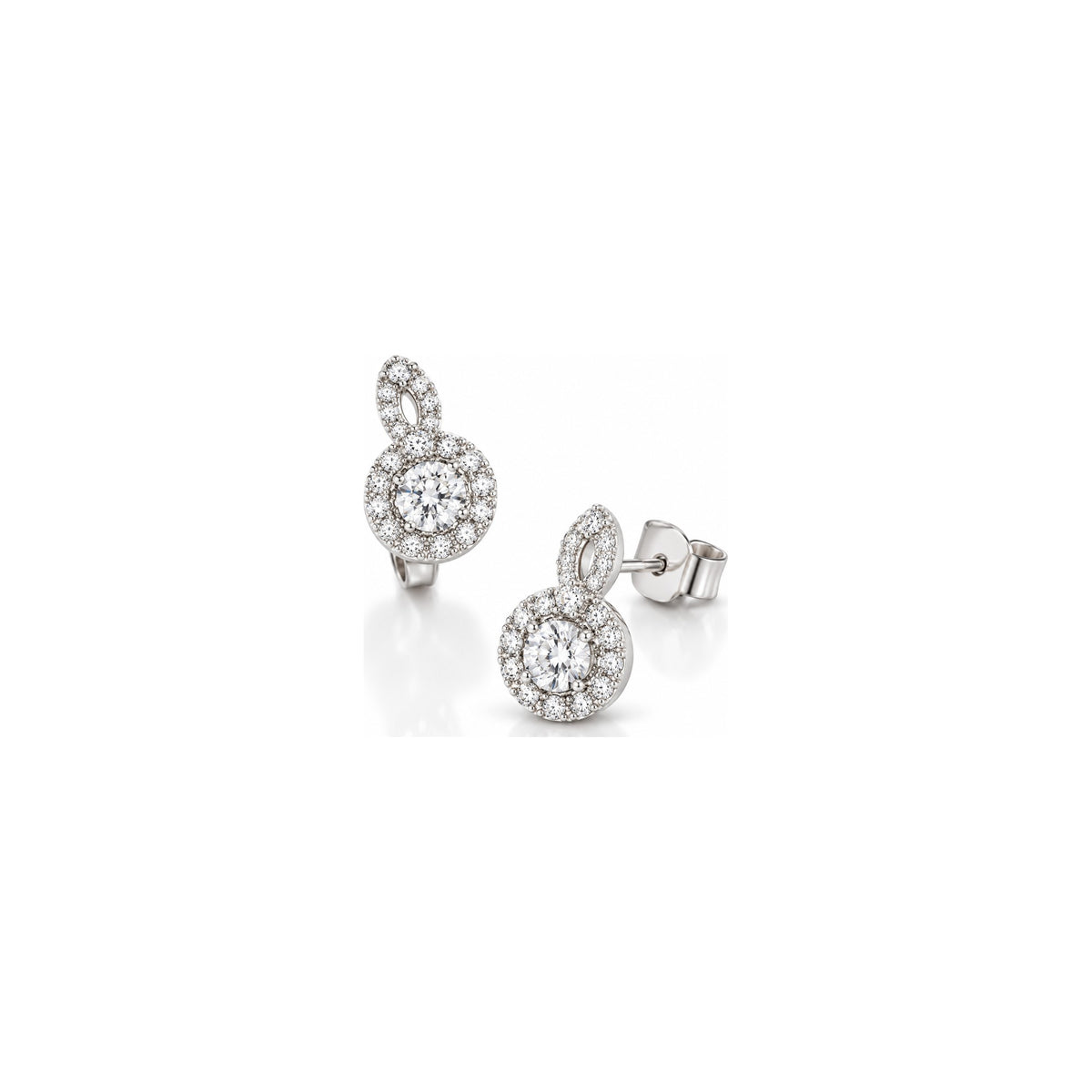 Orecchini Pendenti Chiave di Violino con Diamanti Naturali in Oro 18kt
