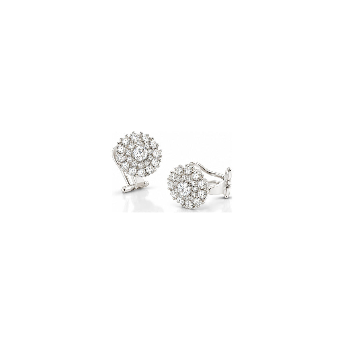 Orecchini Fiore Pavé Monachella con Diamanti Naturali in Oro 18kt