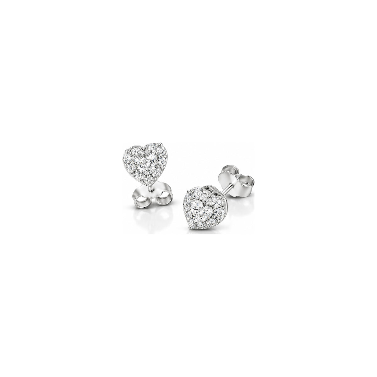 Orecchini Cuore Illusion Halo con Diamanti Naturali in Oro 18kt