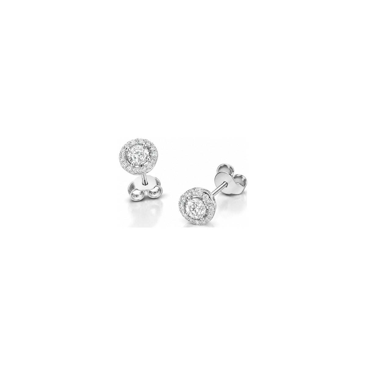 Pendientes de moda con diamantes naturales y oro blanco de 18 quilates AuriA