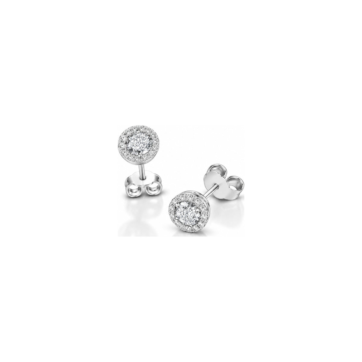 Pendientes de moda con diamantes naturales y oro blanco de 18 quilates AuriA
