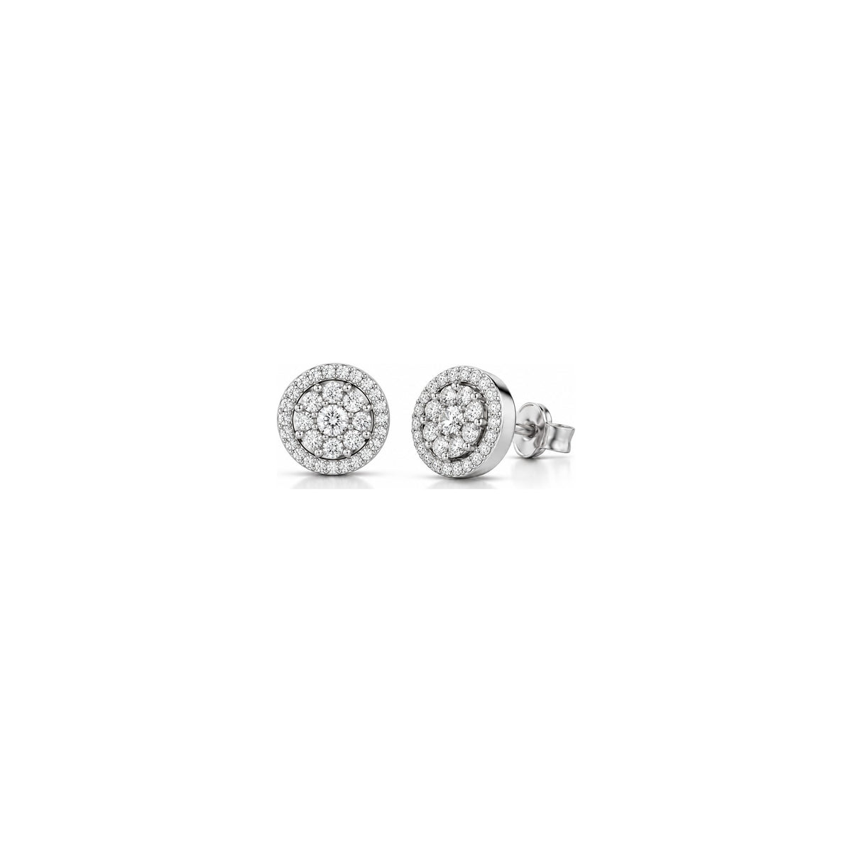Orecchini Doppio Halo Illusion con Diamanti Naturali in Oro 18kt