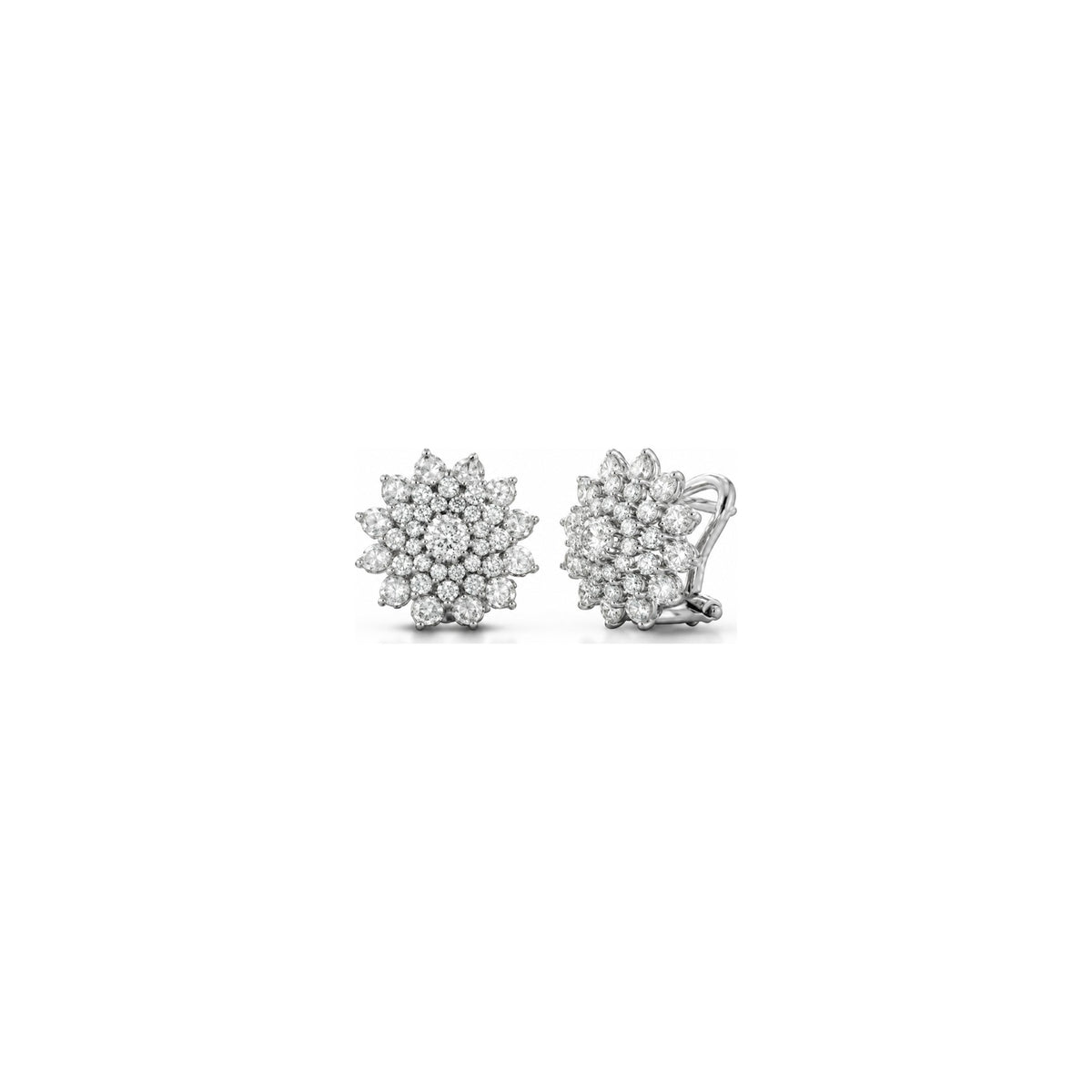 Orecchini Girasole con Diamanti Naturali in Oro 18kt