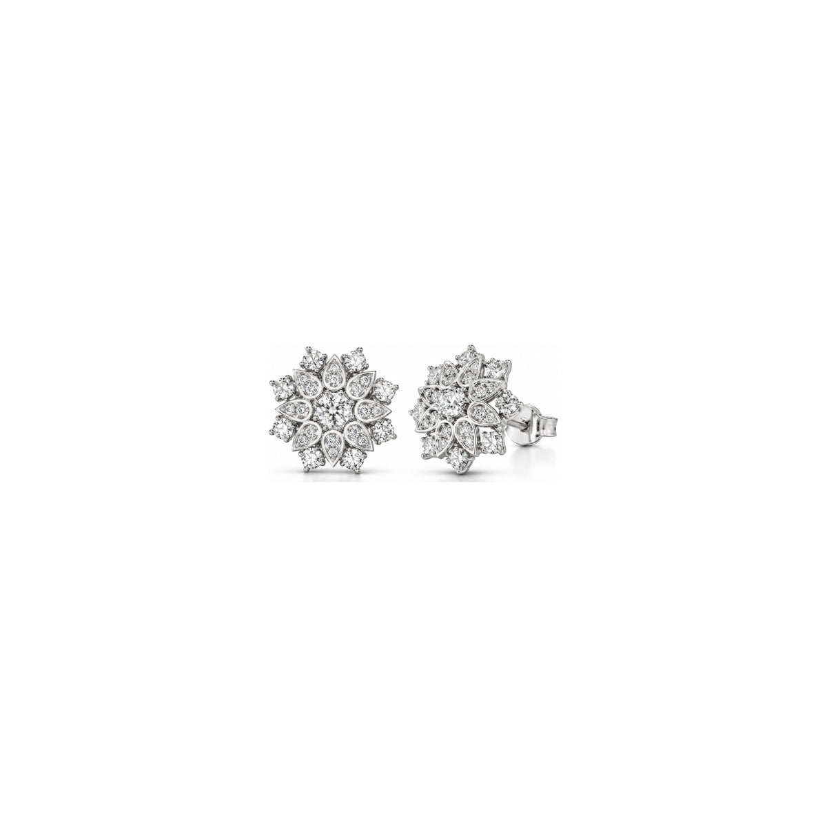 Orecchini Fiocco di Neve con Diamanti Naturali in Oro 18kt