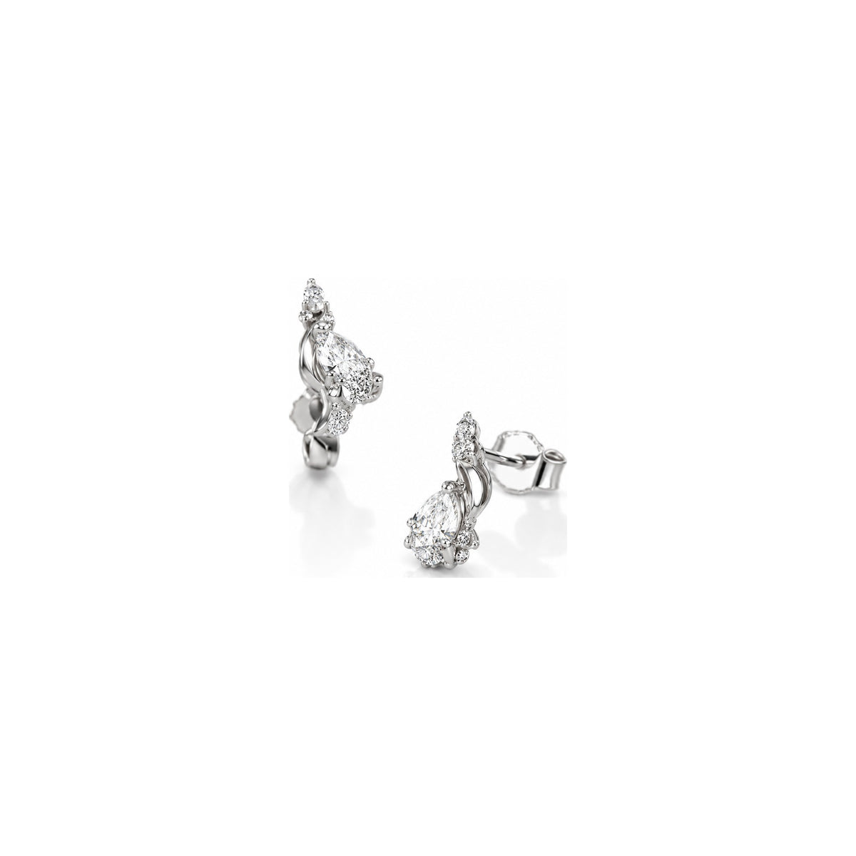 Pendientes Oceano 1 con Diamantes Naturales Oro Blanco 18kt AuriA