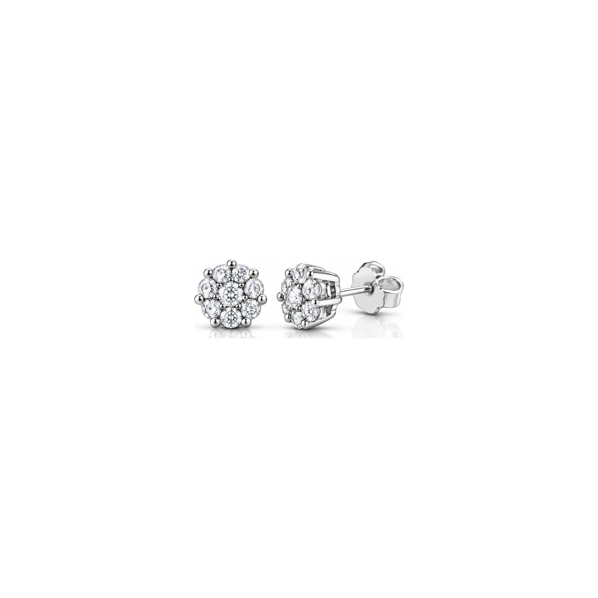 Pendientes Flora con Diamantes Naturales Oro Blanco 18kt AuriA