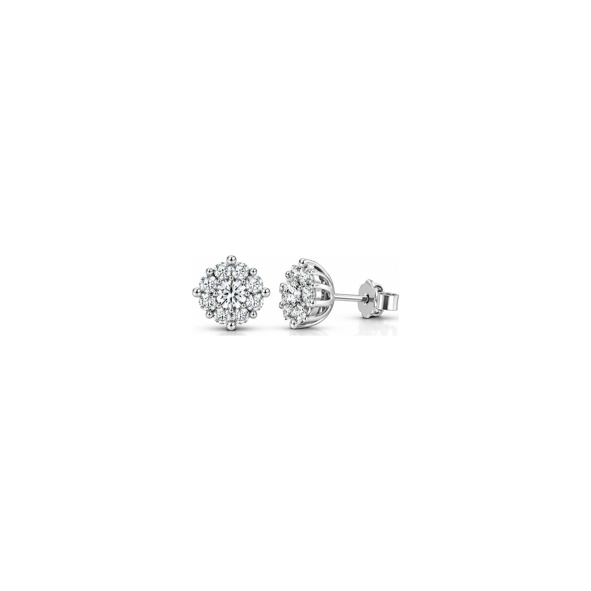 Pendientes Frost con diamantes naturales y oro blanco de 18 quilates AuriA