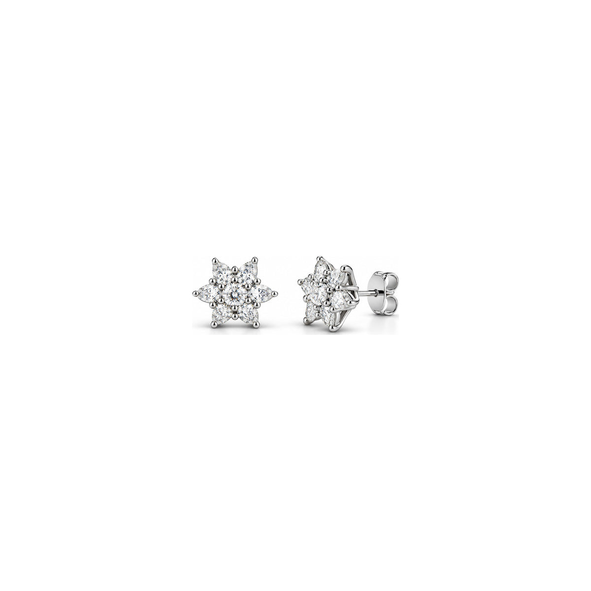 Orecchini Stella con Diamanti Naturali in Oro 18kt