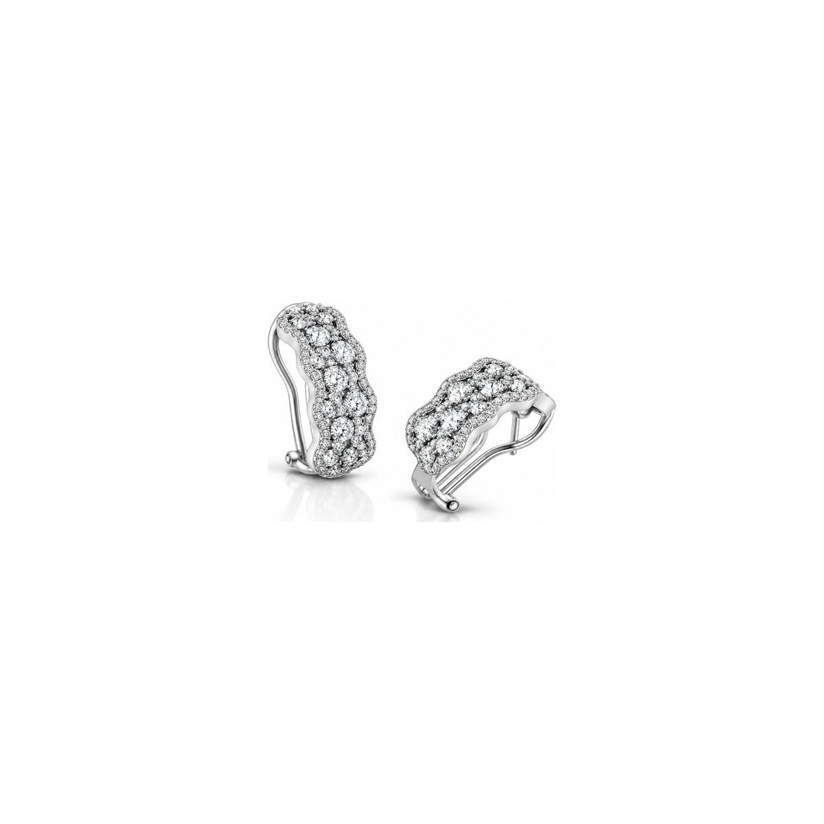 Orecchini Mezzo Cerchio Intrecciato con Diamanti Naturali in Oro 18kt