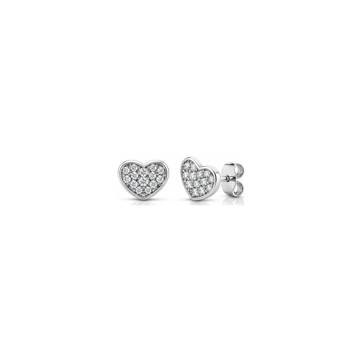 Orecchini Cuore Pavé Pieno con Diamanti Naturali in Oro 18kt