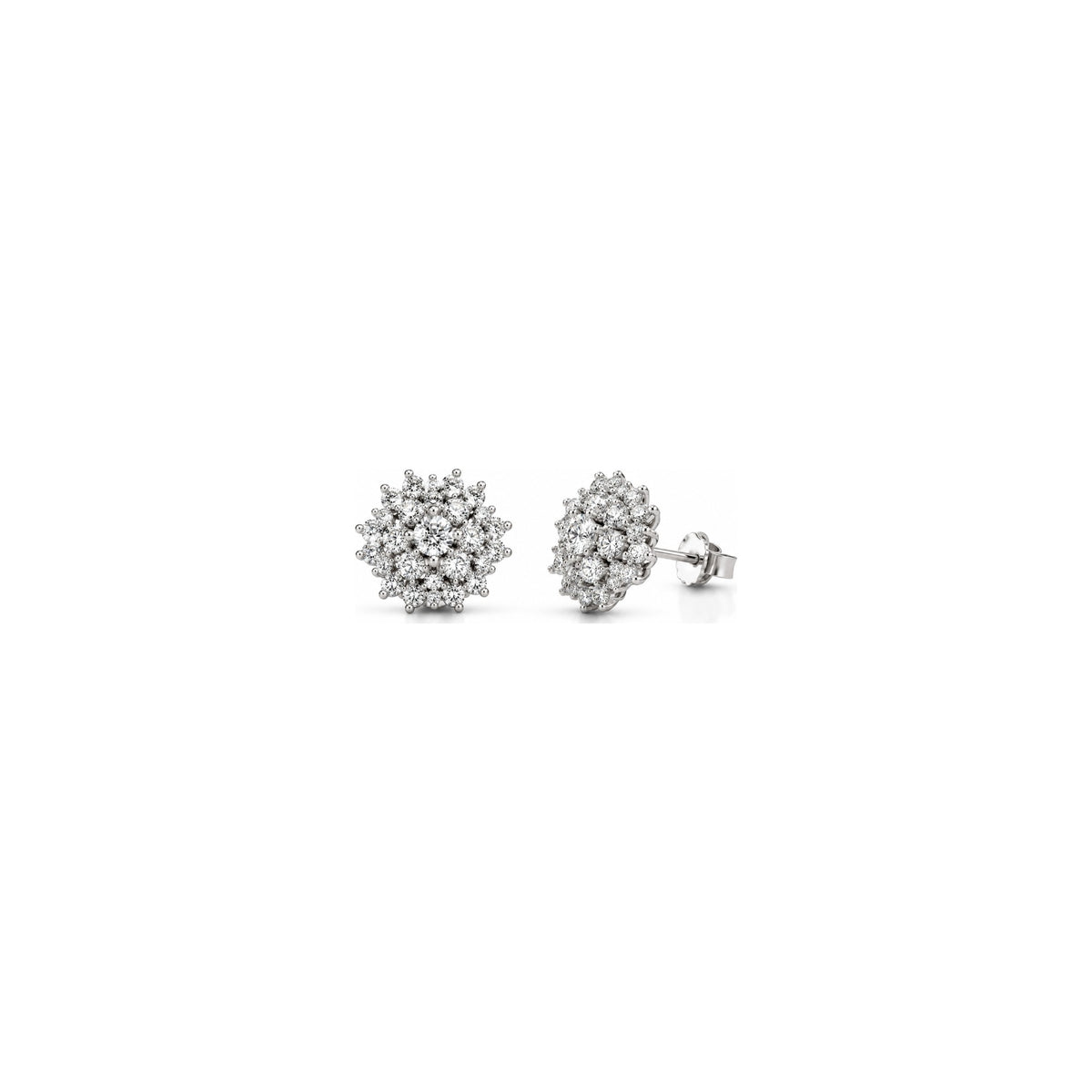 Orecchini Fiore Brillante con Diamanti Naturali in Oro 18kt