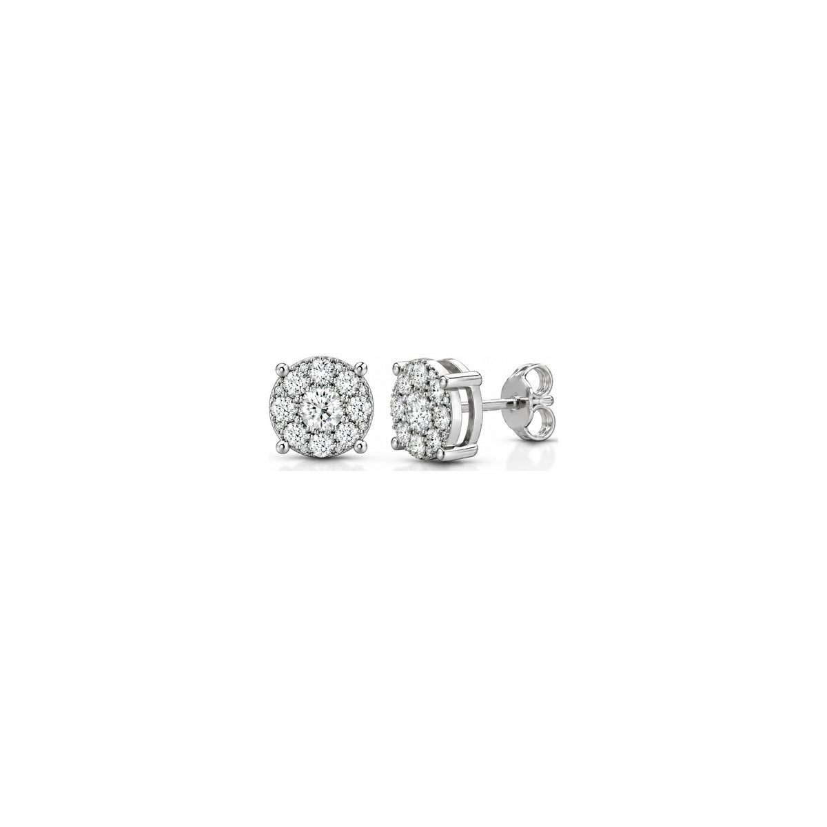 Orecchini Halo Illusion con Diamanti Naturali in Oro 18kt