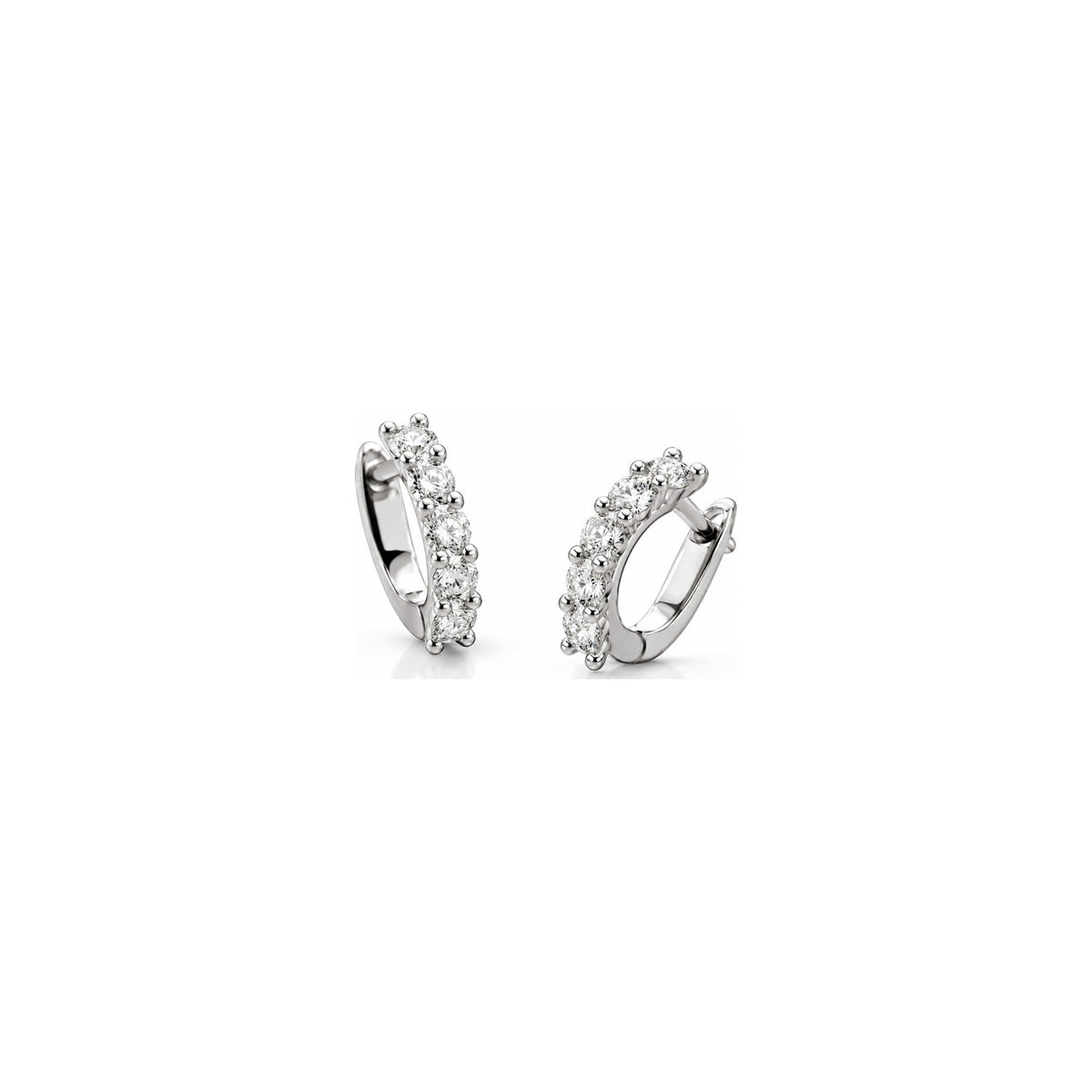 Orecchini Cerchio Riviera Brillanti Grandi con Diamanti Naturali in Oro 18kt