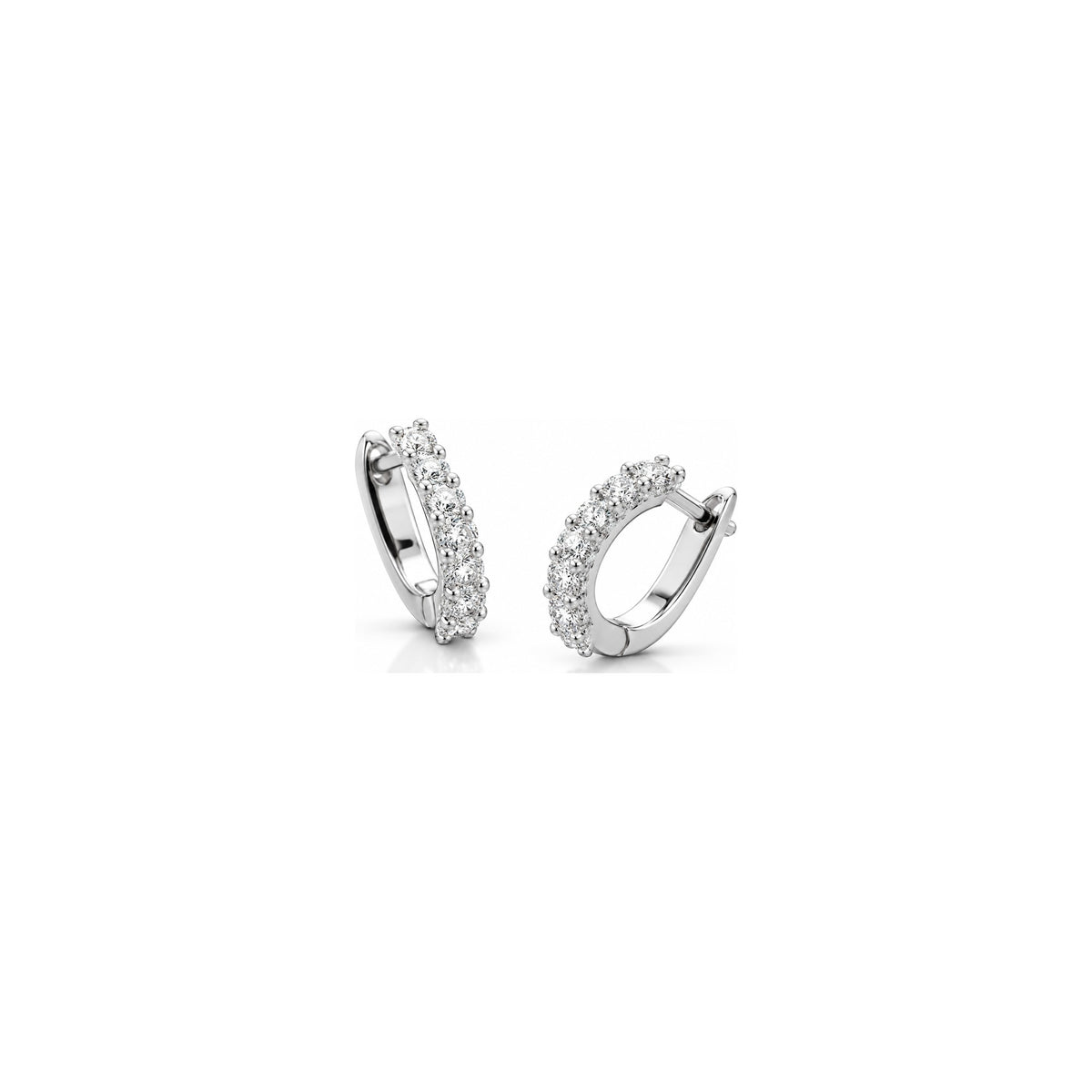 Orecchini Cerchio Riviera Media con Diamanti Naturali in Oro 18kt