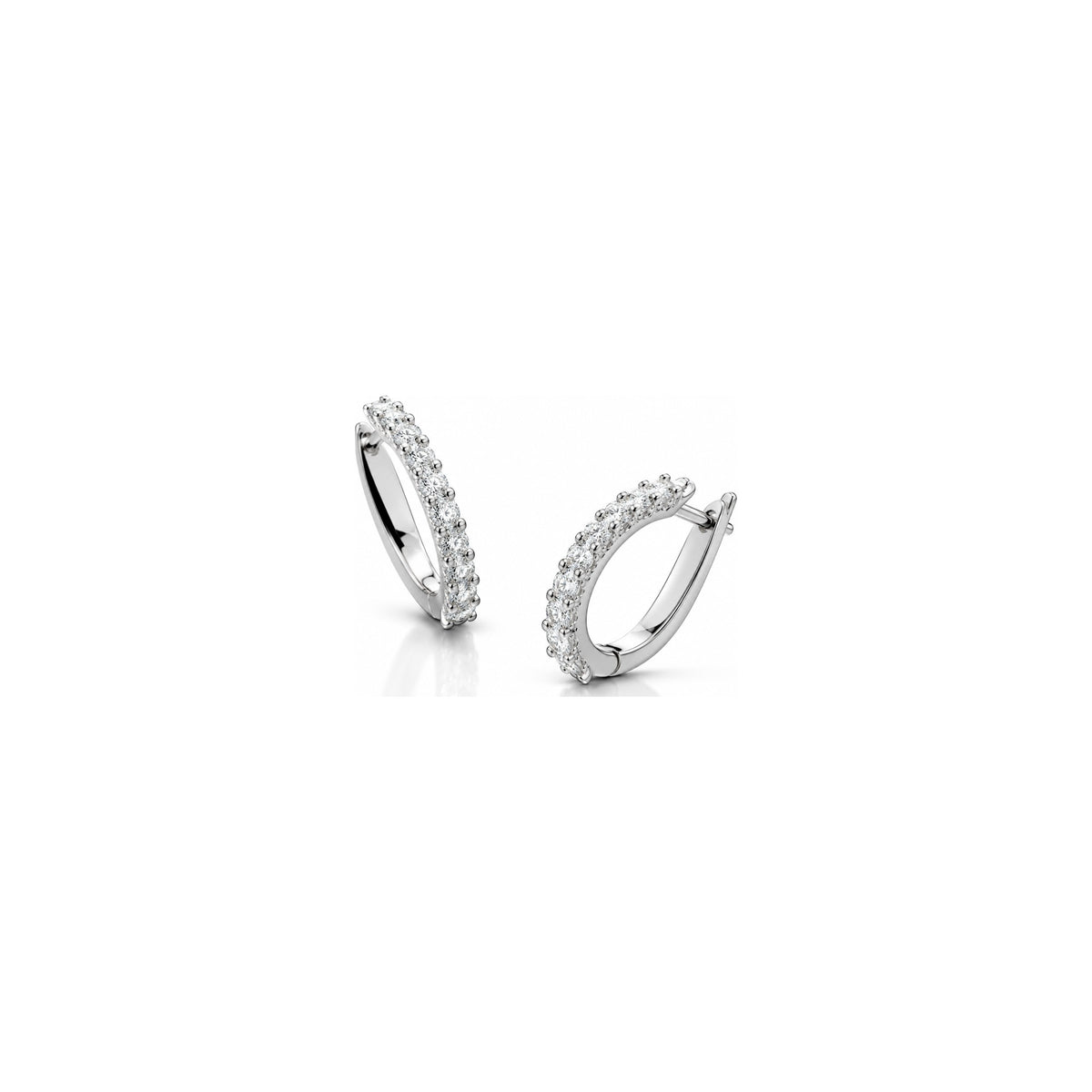 Orecchini Cerchio Riviera Classica con Diamanti Naturali in Oro 18kt