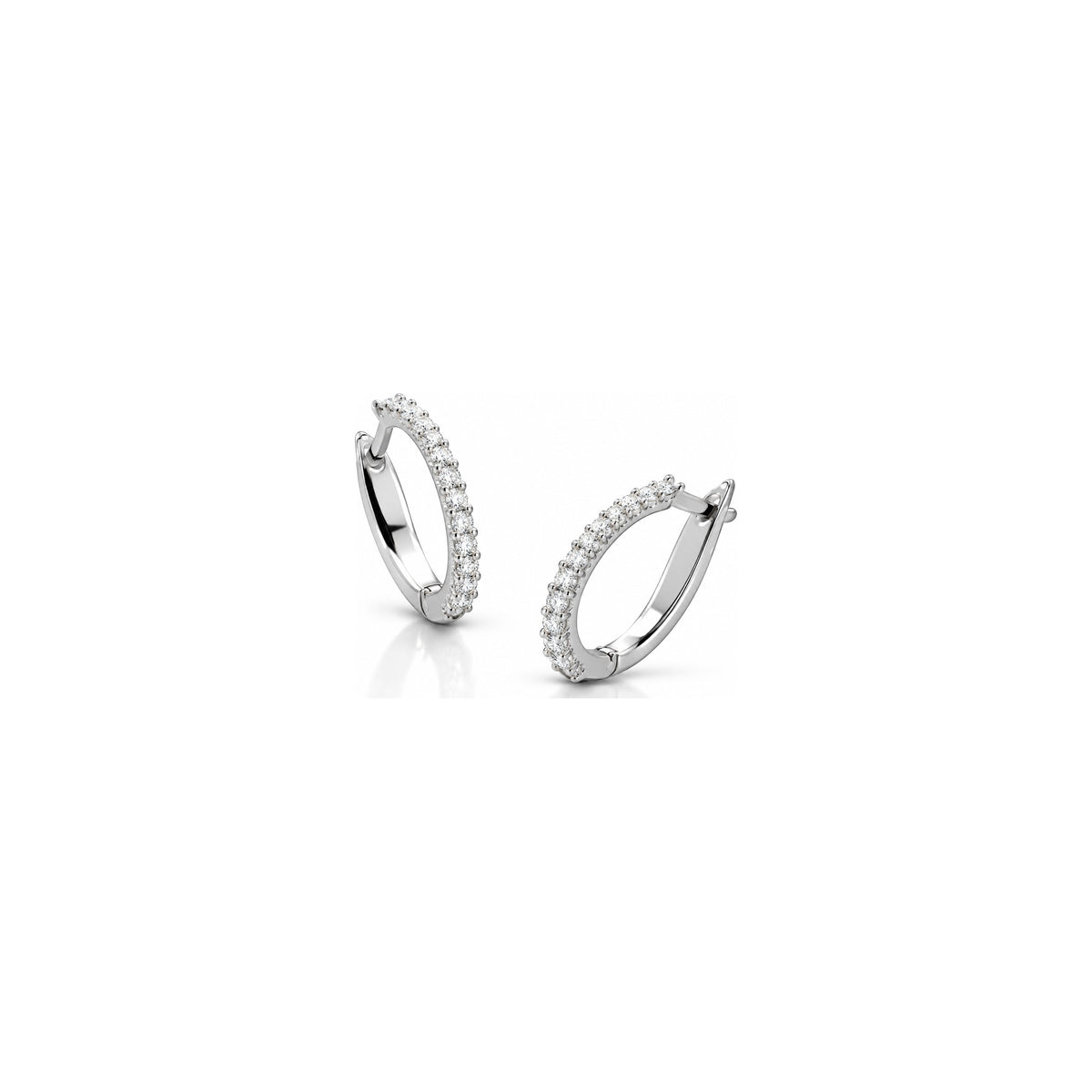 Orecchini Cerchio Riviera Mini con Diamanti Naturali in Oro 18kt