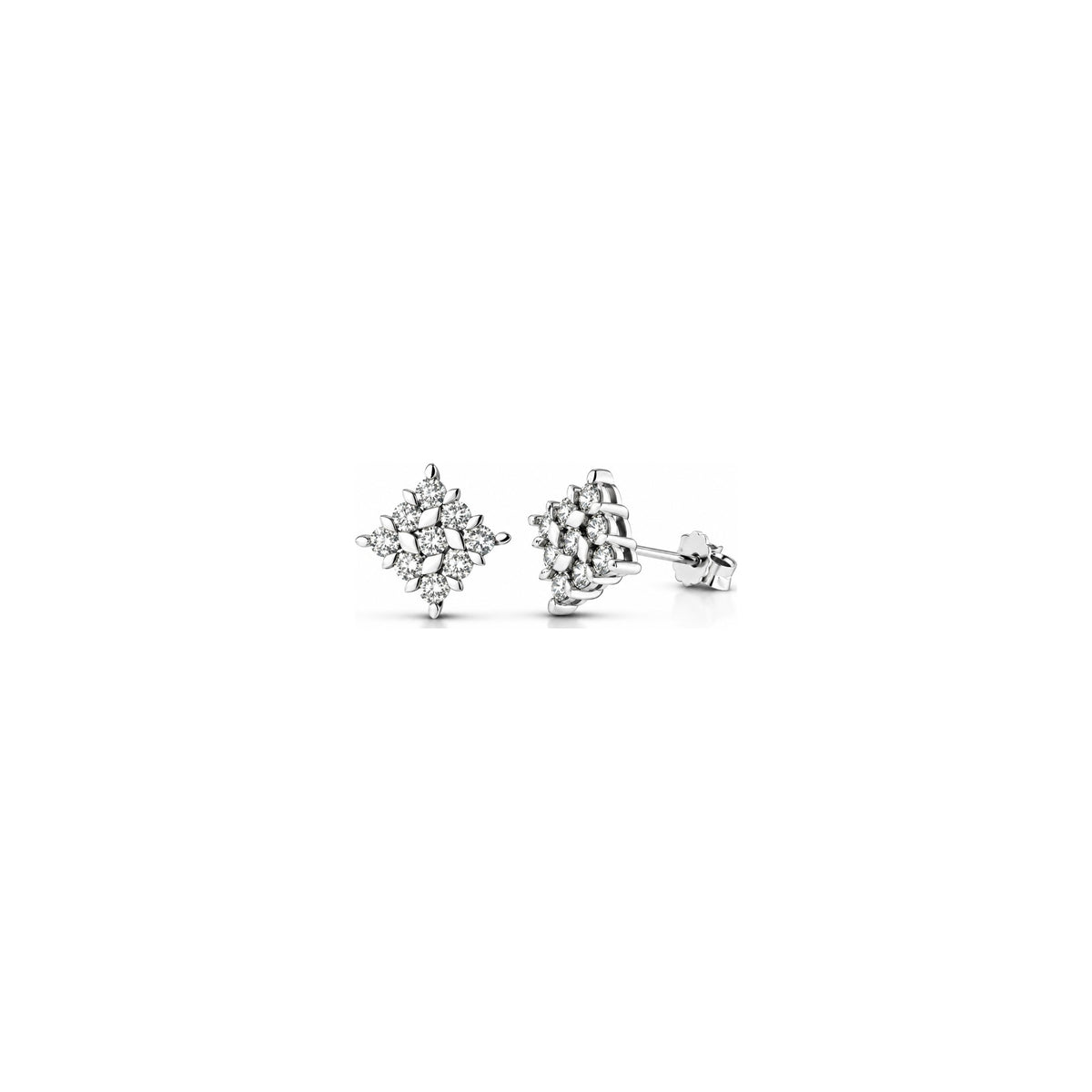 Orecchini Stella Polare con Diamanti Naturali in Oro 18kt