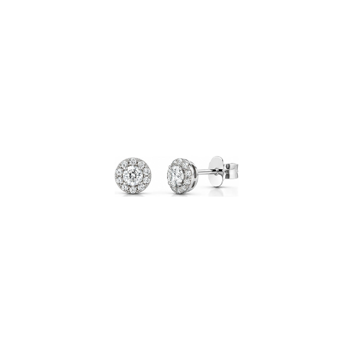 Orecchini Halo con Diamanti Naturali in Oro 18kt