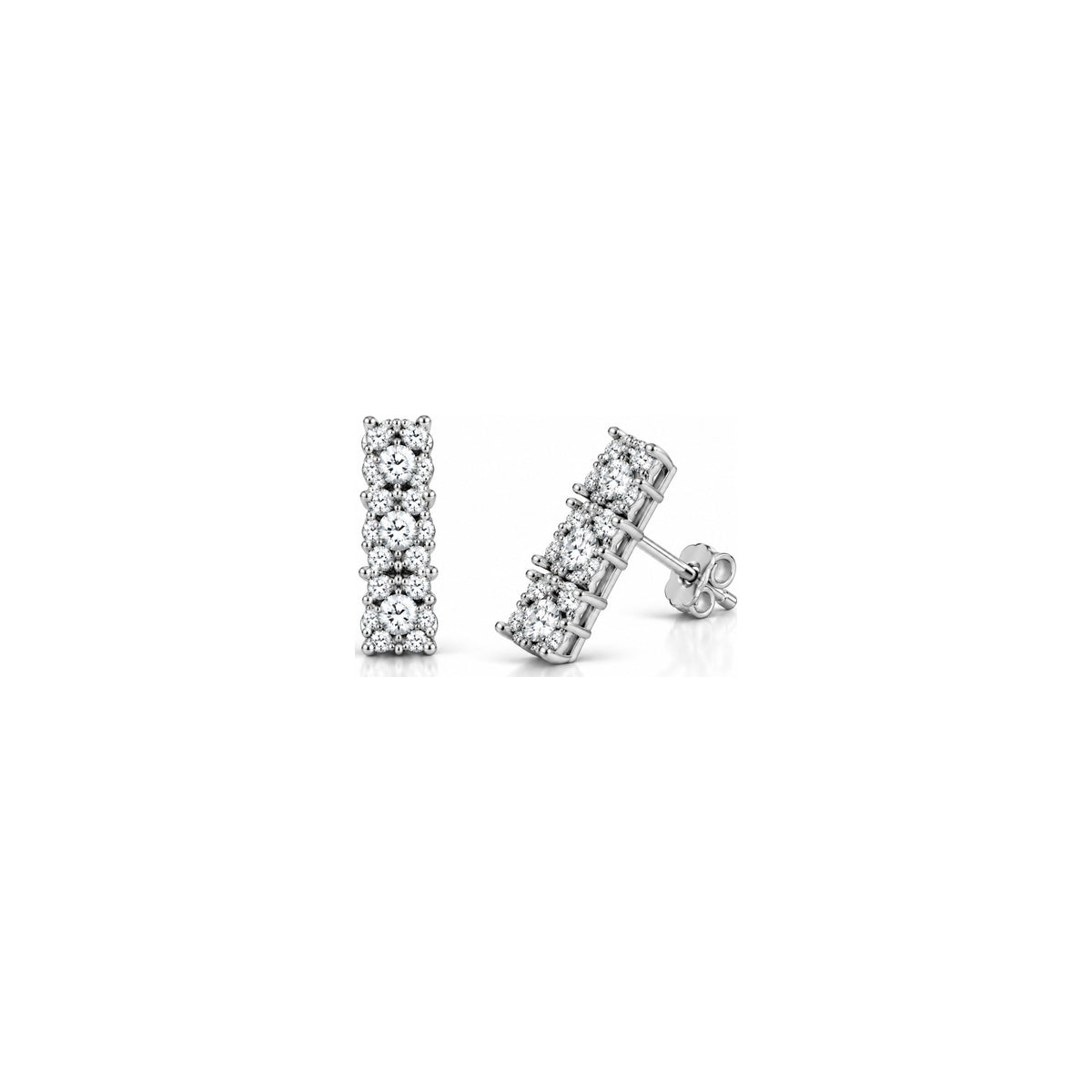 Orecchini Riviera Barretta con Diamanti Naturali in Oro 18kt