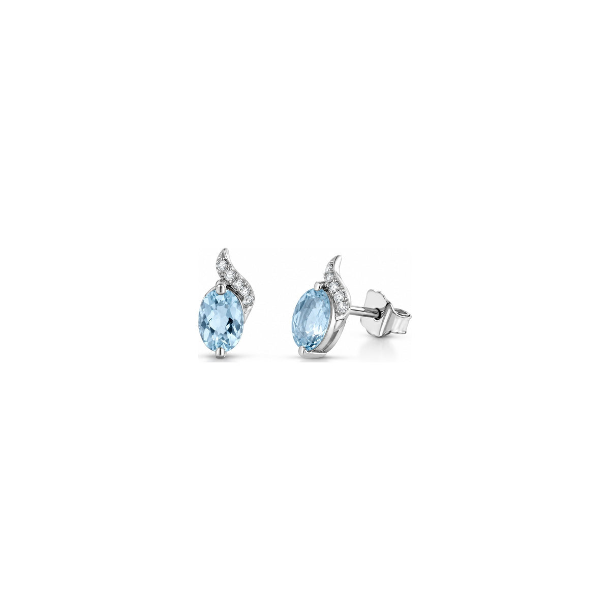 Orecchini 4 Season con Diamanti Naturali e Acquamarina Oro Bianco 18kt AuriA