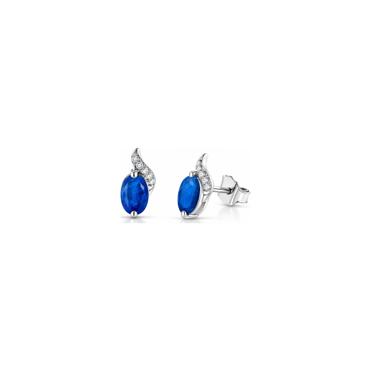 4 Season Earrings with Natural Diamonds and Sapphire in 18kt White Gold AuriA