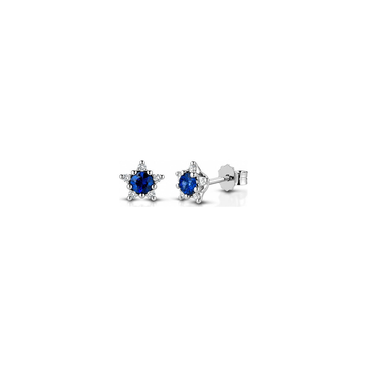Orecchini Viper con Diamanti Naturali e Zaffiro in Oro Bianco 18kt
