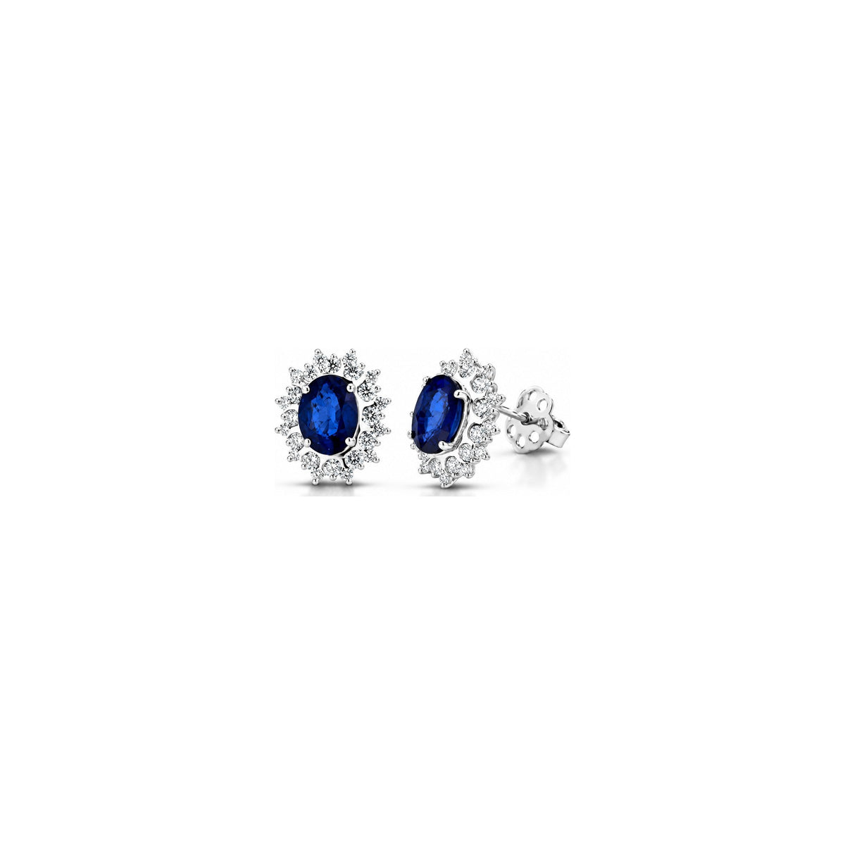 Orecchini Kate 19 con Diamanti Naturali e Zaffiro in Oro Bianco 18kt