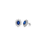 Orecchini con Diamanti Naturali e Zaffiro in Oro Bianco 18kt
