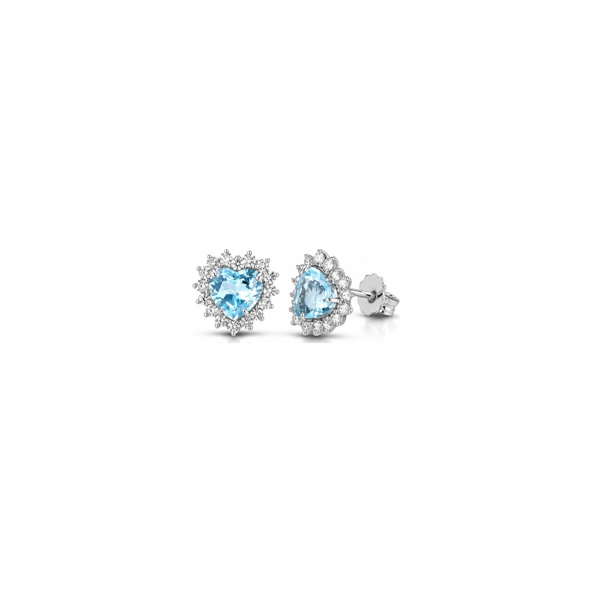 Orecchini con Diamanti Naturali e Topazio in Oro Bianco 18kt