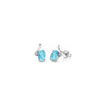 Orecchini con Diamanti Naturali e Acquamarina in Oro Bianco 18kt