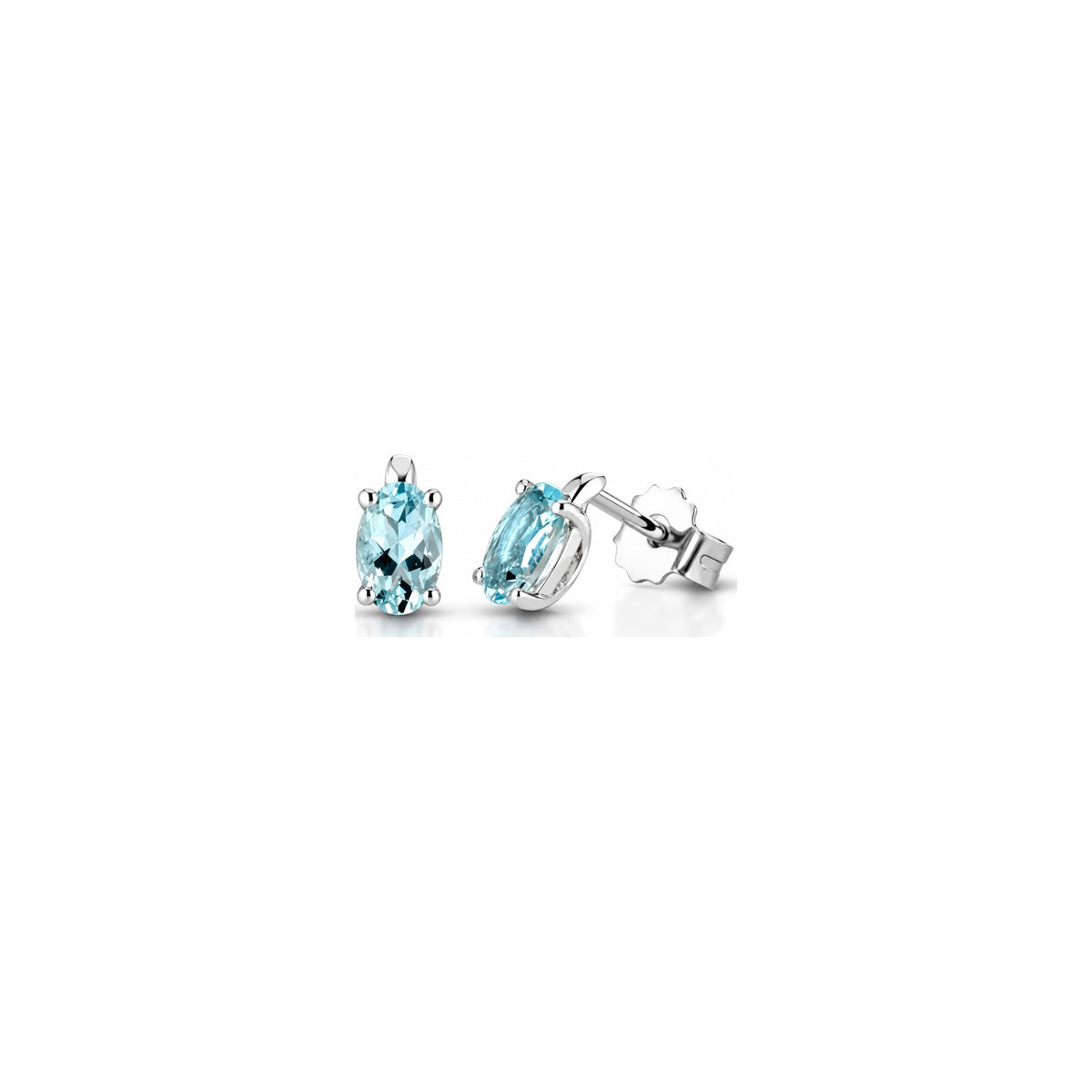 Orecchini con Acquamarina in Oro Bianco 18kt
