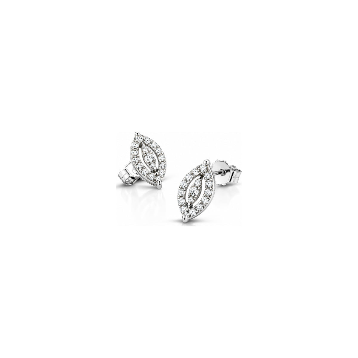 Orecchini con Diamanti Naturali in Oro Bianco 18kt
