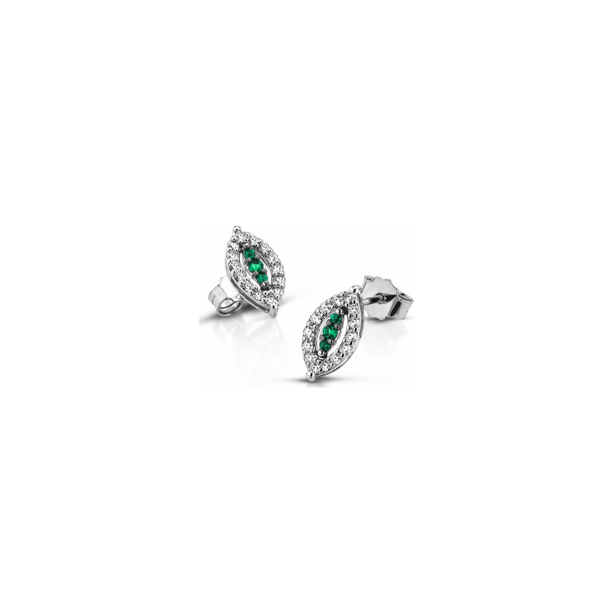 Orecchini con Diamanti Naturali in Oro Bianco 18kt