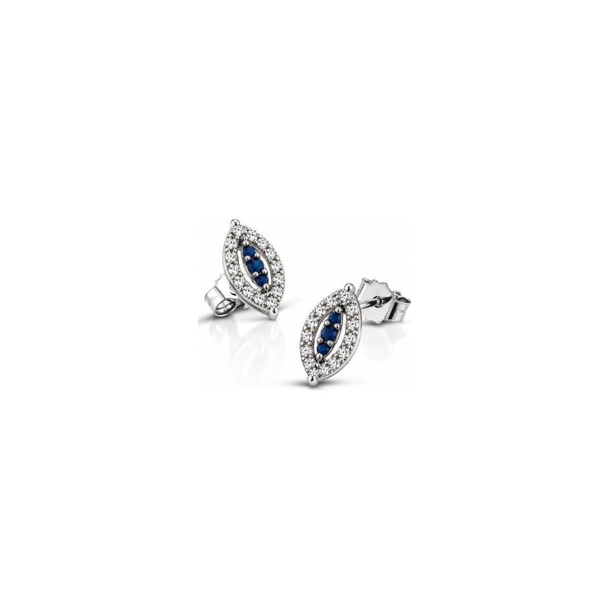 Orecchini con Diamanti Naturali in Oro Bianco 18kt
